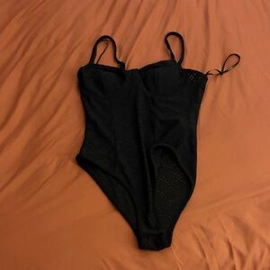 Forever 21 Black Eyelet One-Piece